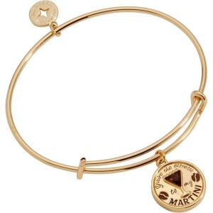 Alex and Ani ‘You’re the Espresso to my Martini’ Charm Bangle Bracelet, Shiny Gold Bracelets for Women, Nickel-Free, Safe Materials