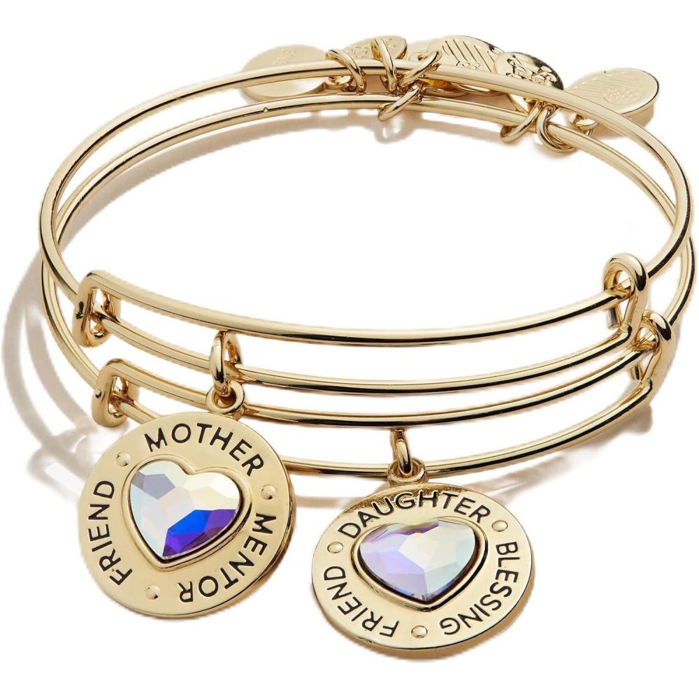imageAlex and Ani Mother Daughter Charm Bangles Set of 2Shiny Gold