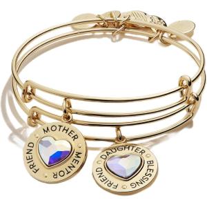 Alex and Ani Mother Daughter Charm Bangles, Set of 2(Shiny Gold)