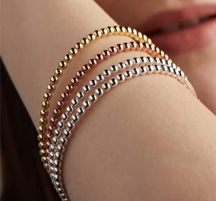 imageAlex and Ani Accents Beaded Expandable Bangle for Women Dot Beads 2 to 35 inShiny Gold Finish