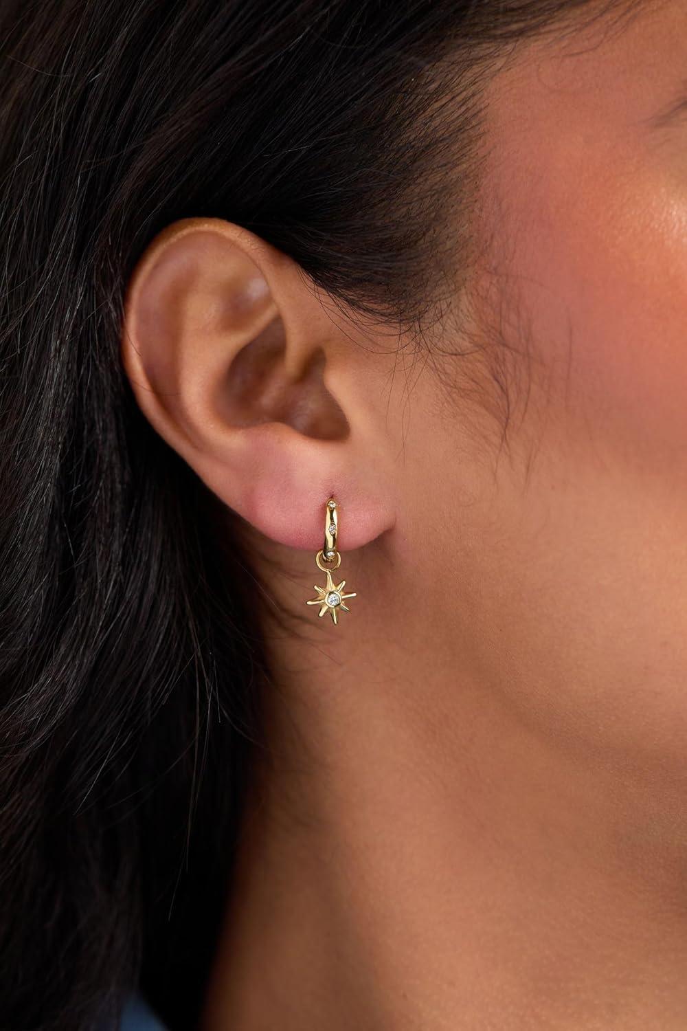 imageAlex and Ani Celestial Stackable Earring Sets Interchangeable Studs Huggies Cuffs amp Charms NickelFreeMix Match Earring Set of 4 Stainless Gold