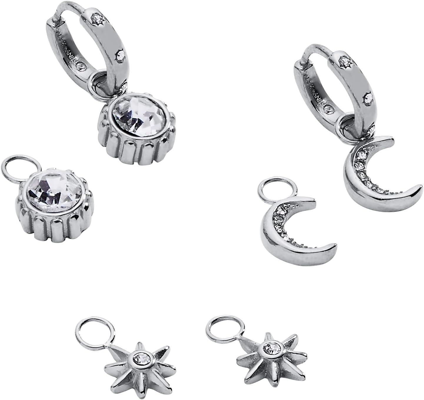 imageAlex and Ani Celestial Stackable Earring Sets Interchangeable Studs Huggies Cuffs amp Charms NickelFreeMix Match Earring Set of 4 Stainless Silver