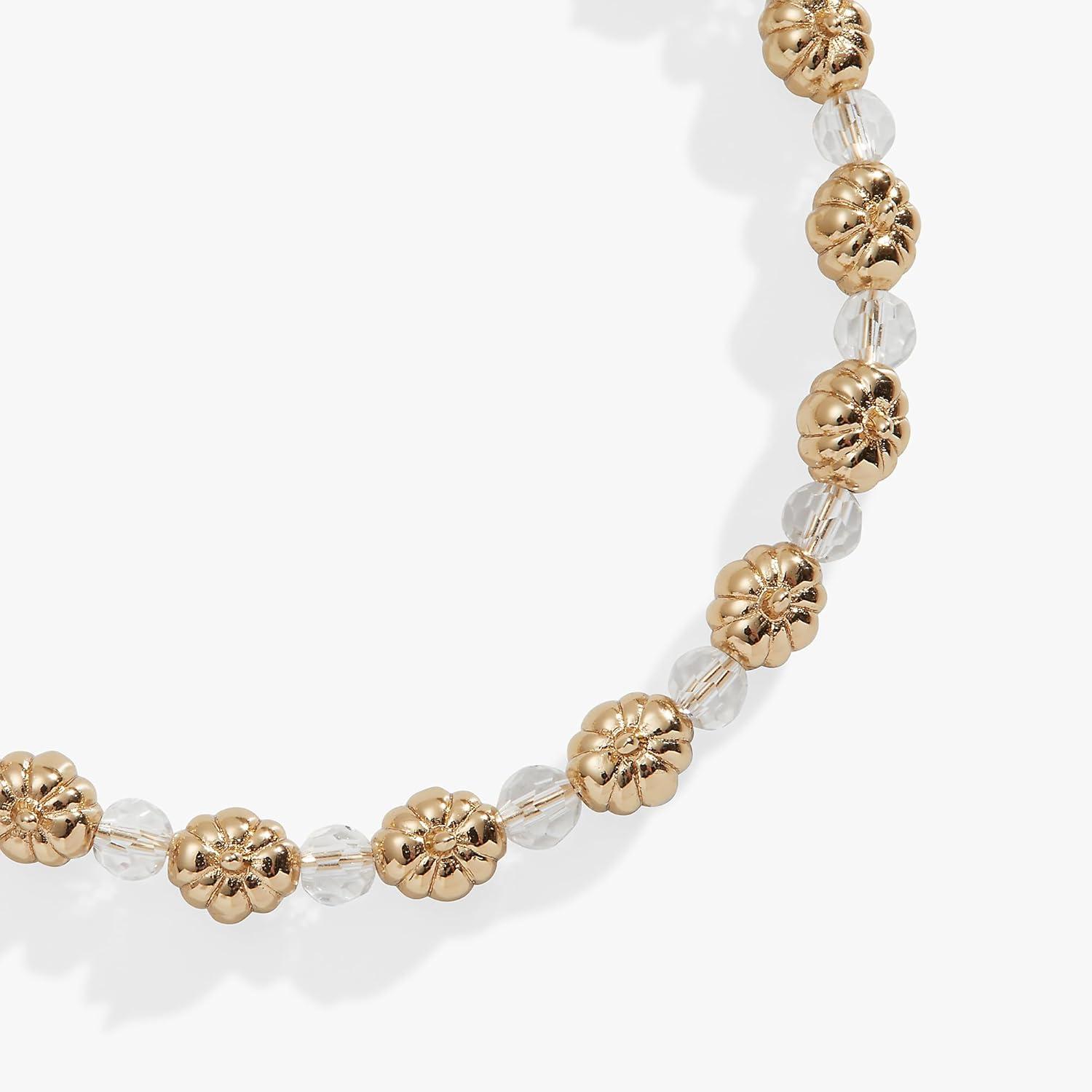 imageAlex and Ani GoldSilver Expandable Bracelet for Women Fall Bangles with Pumpkin amp Crystal Beads Perfect for Bracelet Stack NickelFree