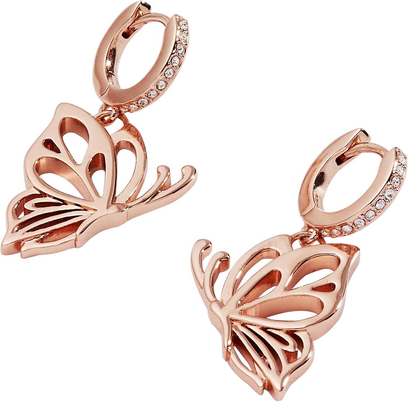 imageAlex and Ani Goliath Openwork Butterfly Huggie Earrings Rose Silver