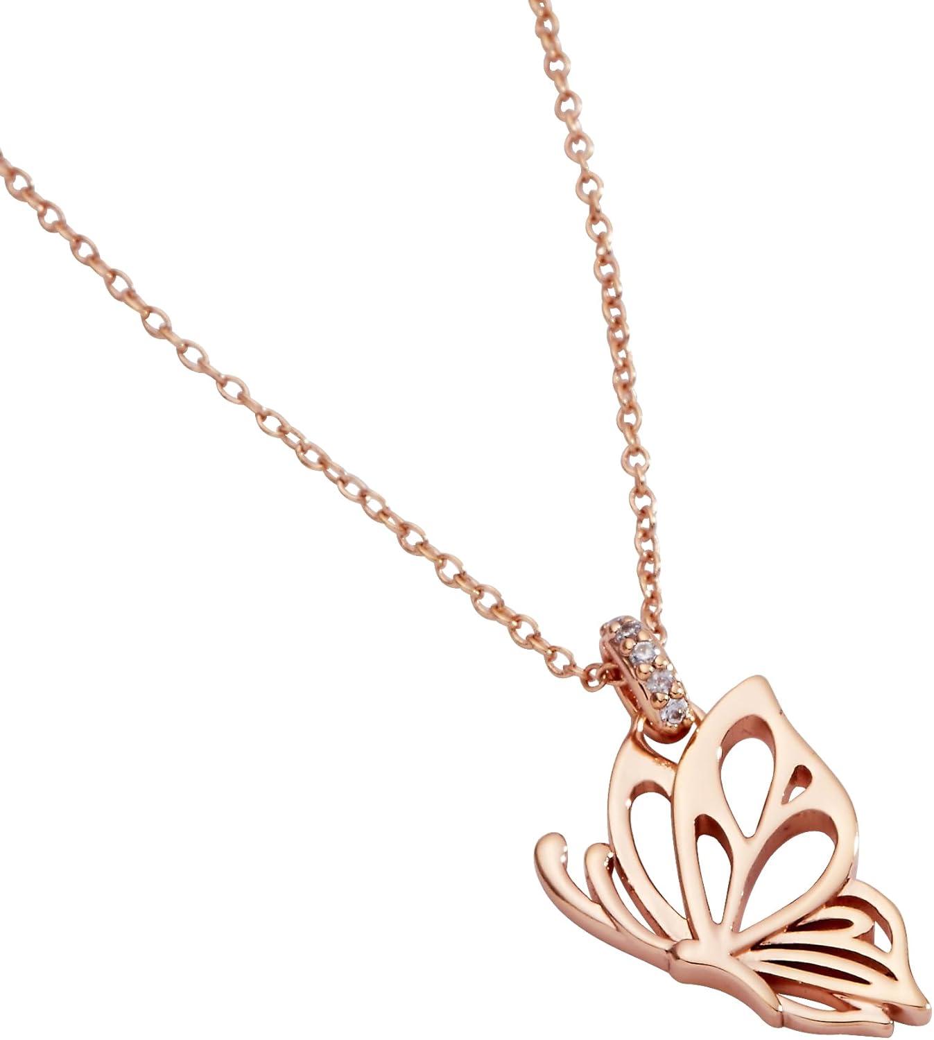 imageAlex and Ani Goliath Openwork Butterfly Pendant Necklace Rose Silver