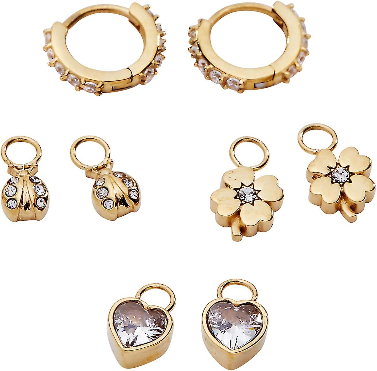 imageAlex and Ani Love and Luck Earring SetsMix Match Charm Earring Set of 4 Stainless Gold