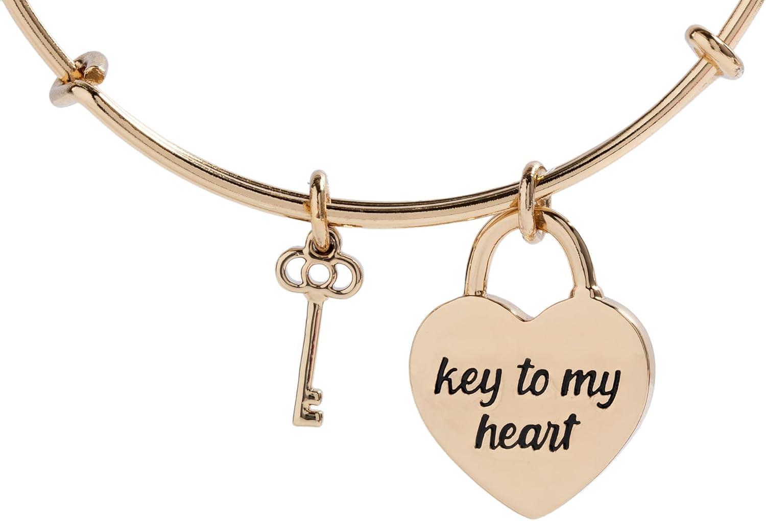 imageAlex and Ani Mother of Pearl Heart Lock BangleGold