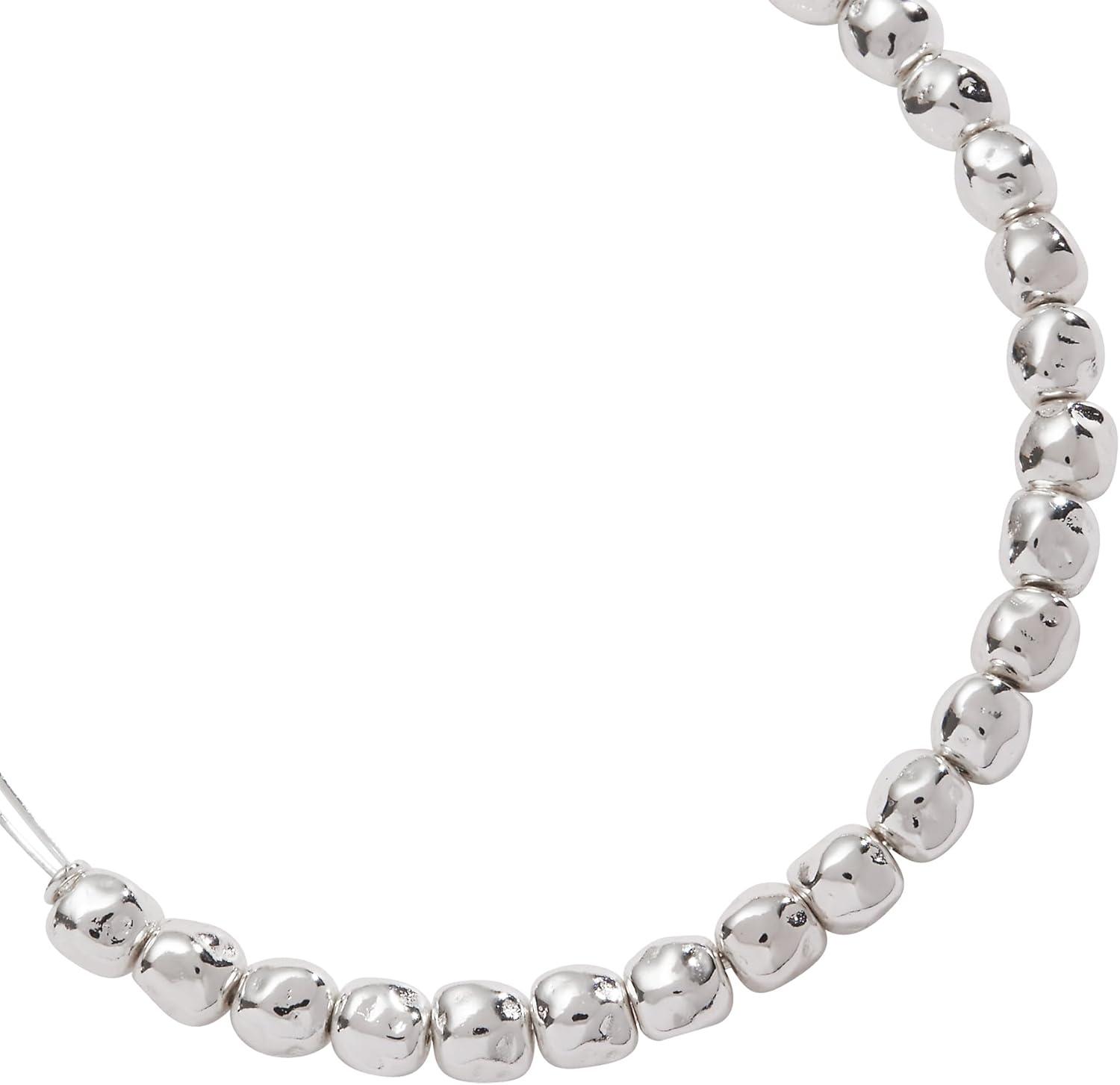 imageAlex and Ani Nugget Beaded Bangle AccentShiny Silver