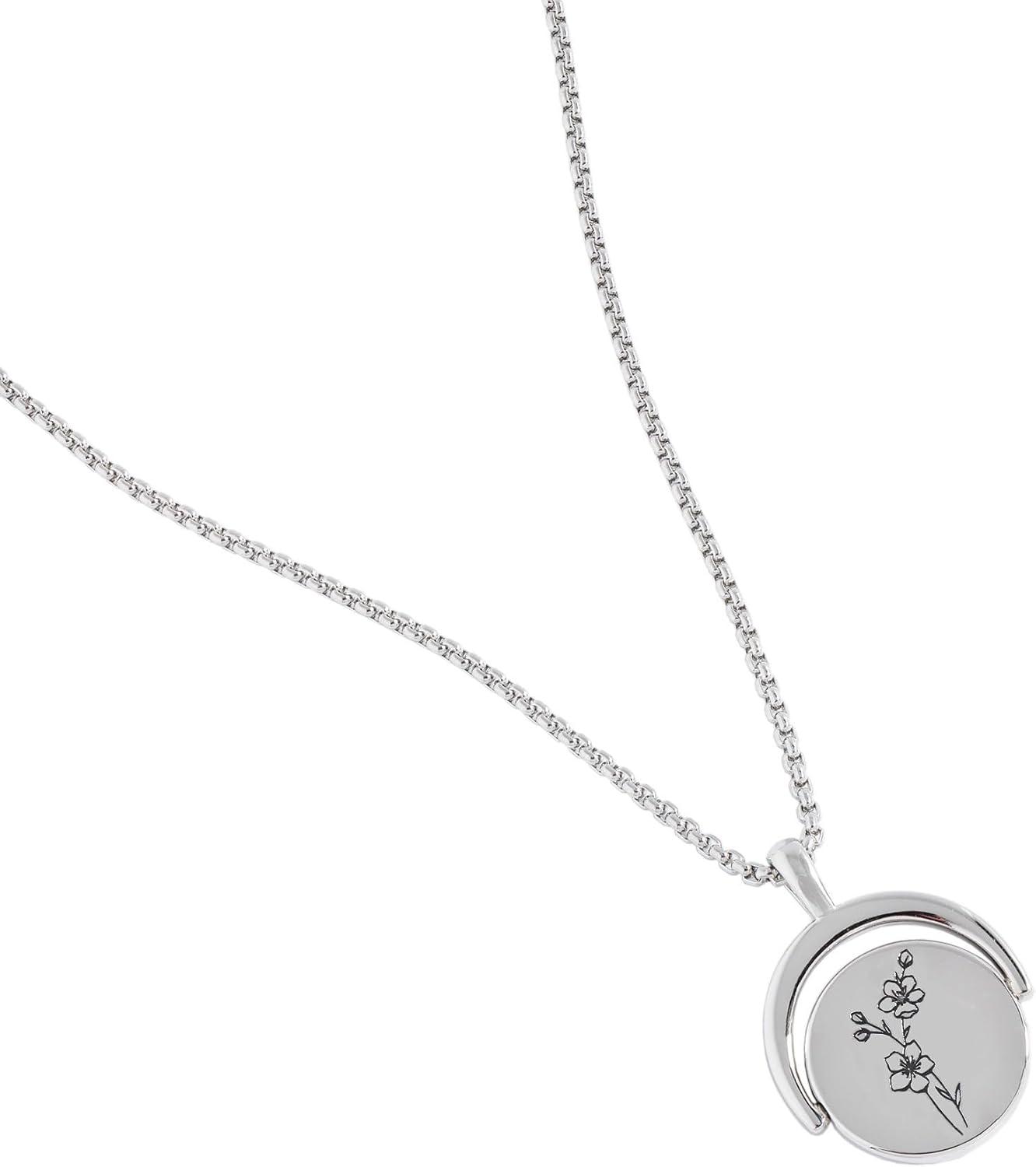 imageAlex and Ani September Birthstone and Flower Flip Charm NecklaceStainless Silver