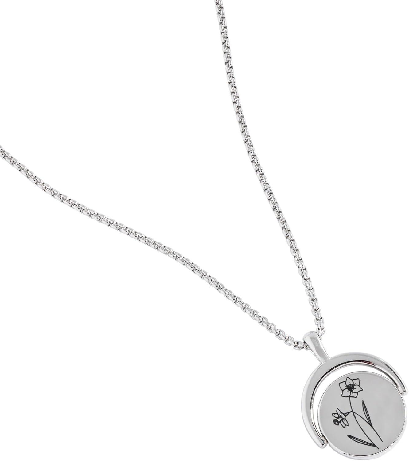 imageAlex and Ani September Birthstone and Flower Flip Charm NecklaceStainless Silver