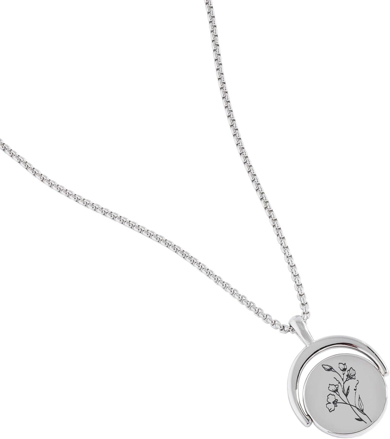 imageAlex and Ani September Birthstone and Flower Flip Charm NecklaceStainless Silver