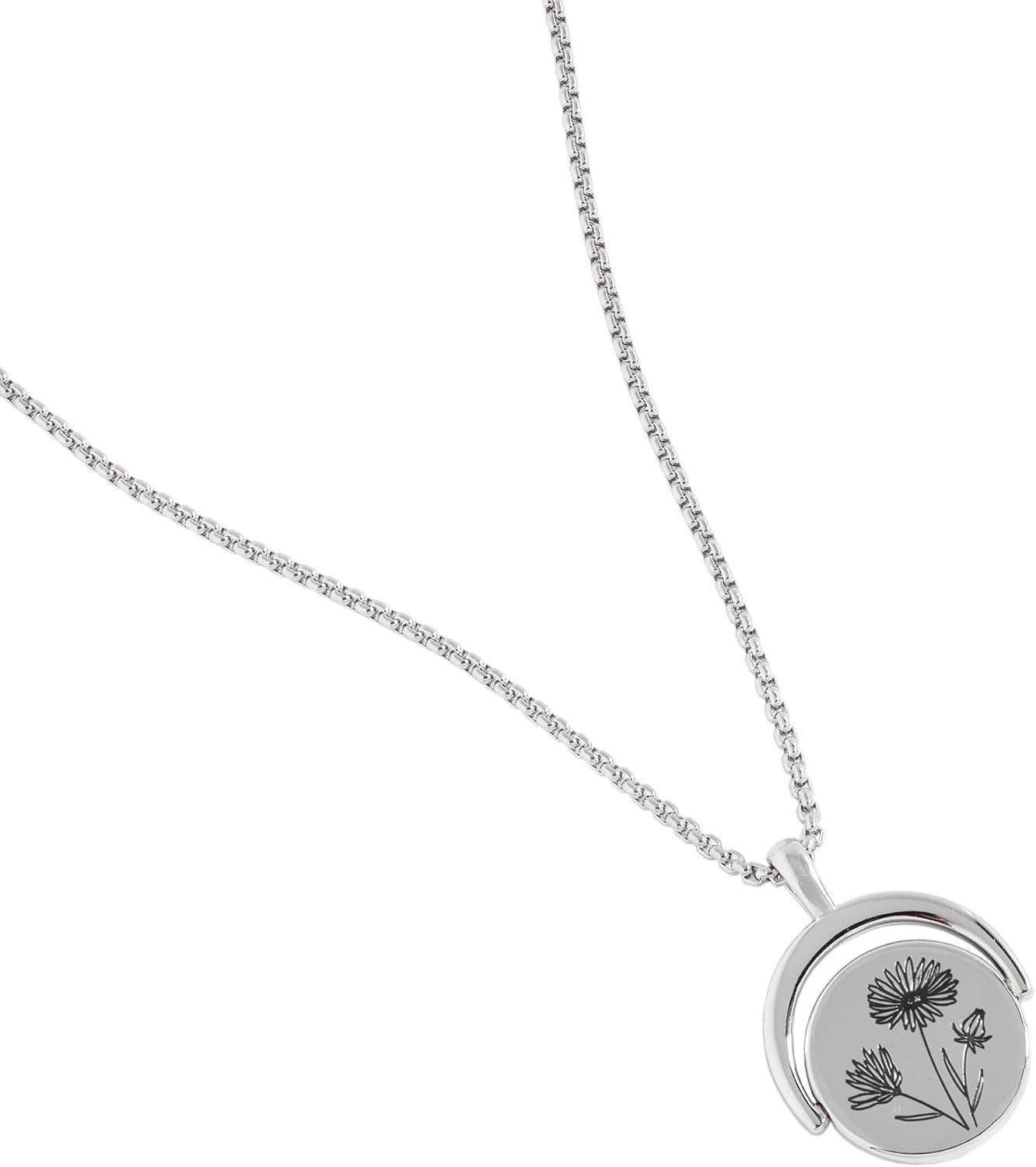 imageAlex and Ani September Birthstone and Flower Flip Charm NecklaceStainless Silver