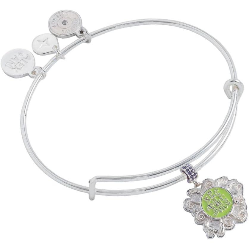 imageAlex and Ani Beetlejuice Bangle  Bold Stripe Design Silver Black Logo NickelFree Add Spooky Flair to Everyday Stack Womens Fashion BraceletCharm Bangle