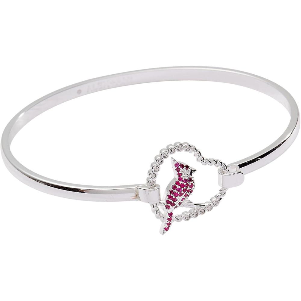 imageAlex and Ani Cardinal Bracelet for Women  Enamel Charm with Ruby Crystals Cardinal Jewelry for Women Symbol of Devotion amp Loving RelationshipsCardinal Shiny Silver