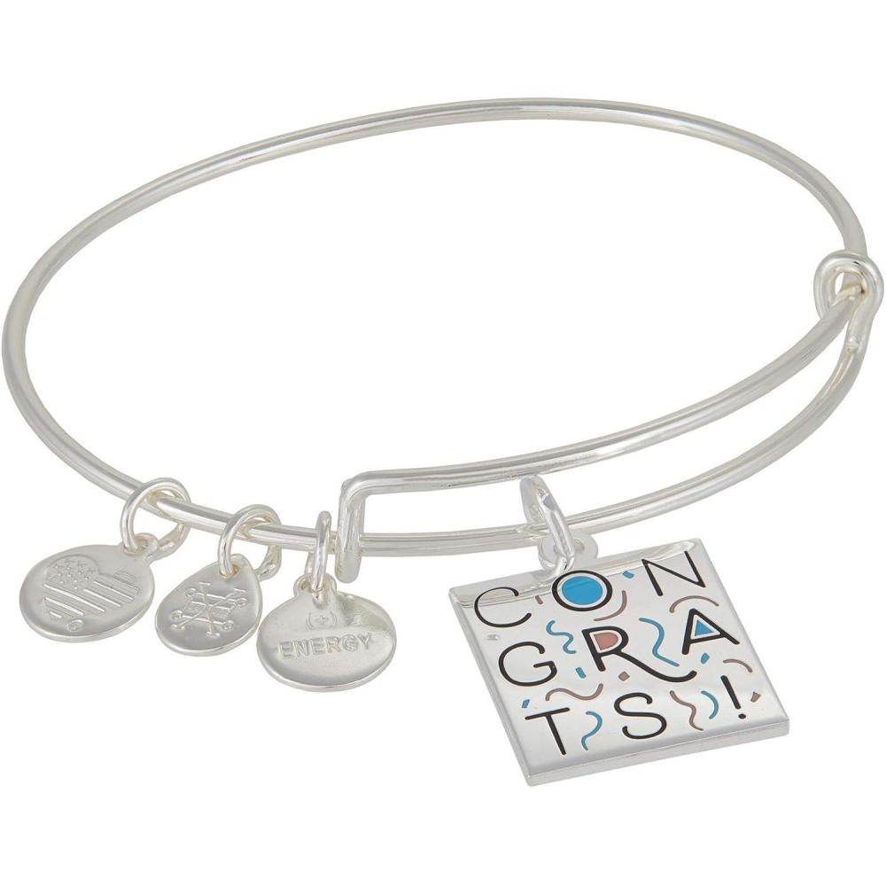 imageAlex and Ani Celebrate Congratulations Expandable Wire BangleSilver