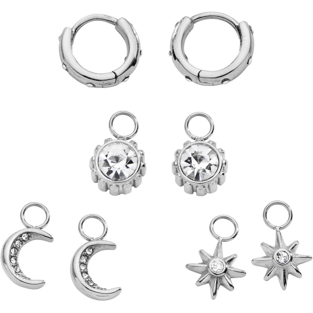imageAlex and Ani Celestial Stackable Earring Sets  Interchangeable Studs Huggies Cuffs amp Charms NickelFreeMix  Match Earring Set of 4 Stainless Silver