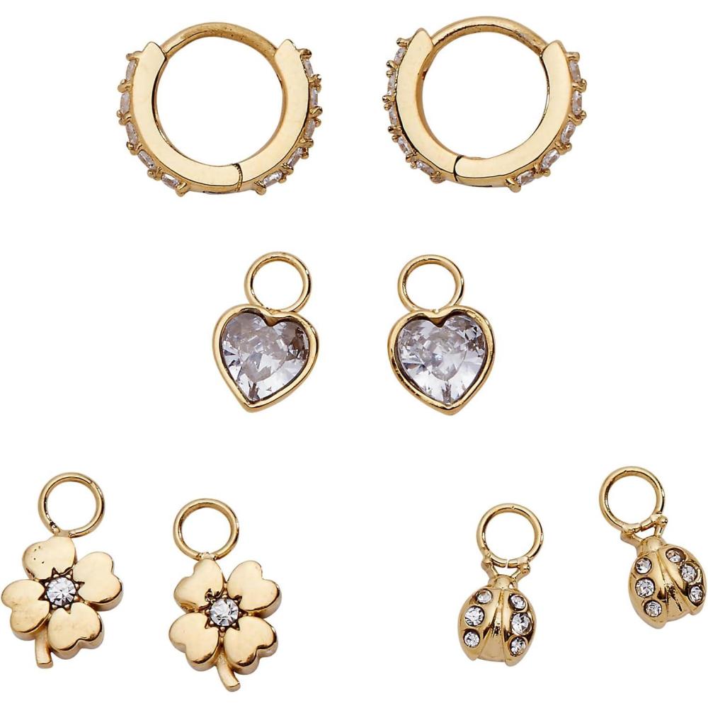 imageAlex and Ani Love and Luck Earring SetsMix  Match Charm Earring Set of 4 Stainless Gold
