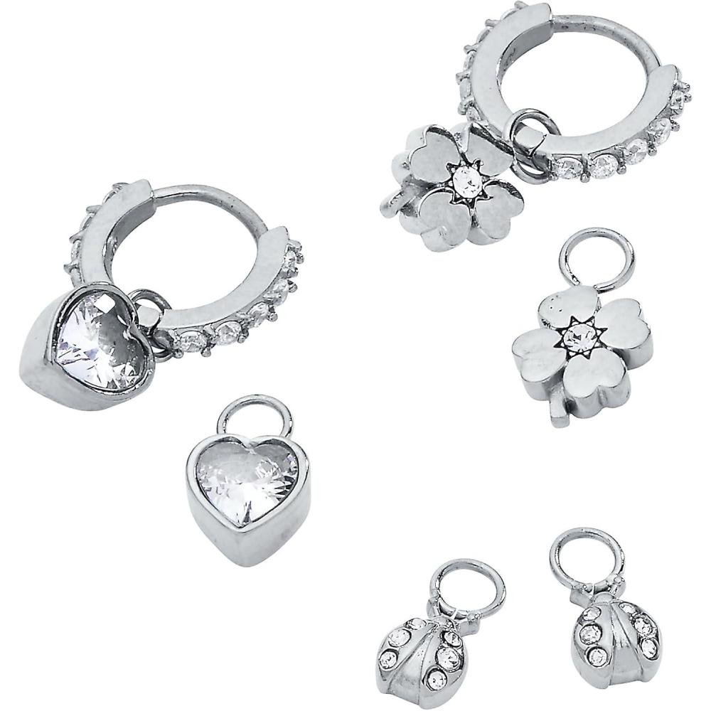 imageAlex and Ani Love and Luck Earring SetsMix Match Charm Earring Set of 4 Stainless Silver