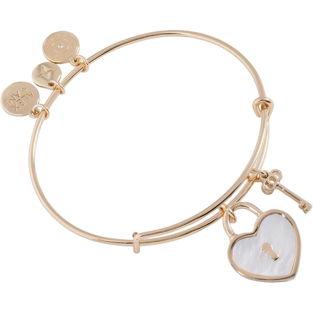 imageAlex and Ani Mother of Pearl Heart Lock BangleGold