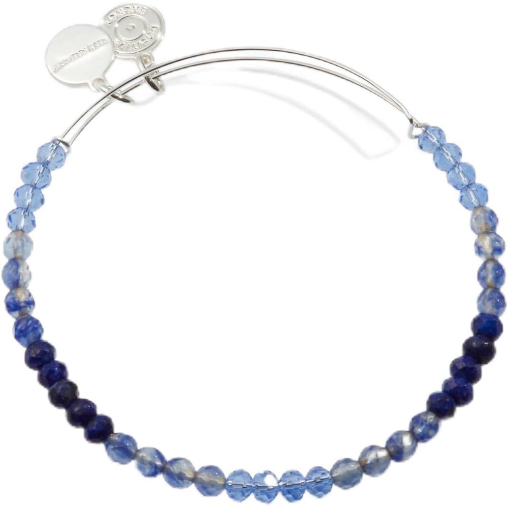 imageAlex and Ani Ombre Faceted Stone Beaded Charm Bangle GreenBlue