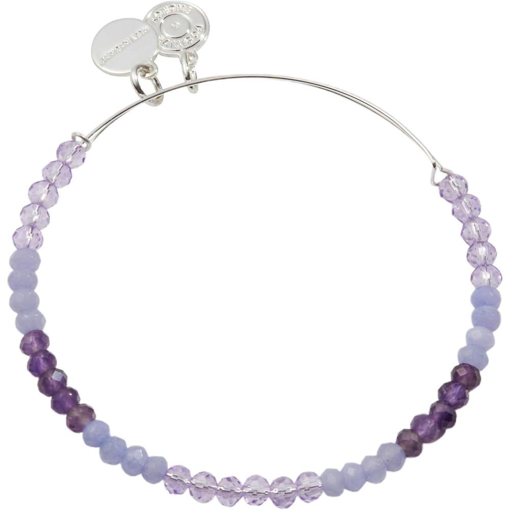 imageAlex and Ani Ombre Faceted Stone Beaded Charm Bangle GreenPurple