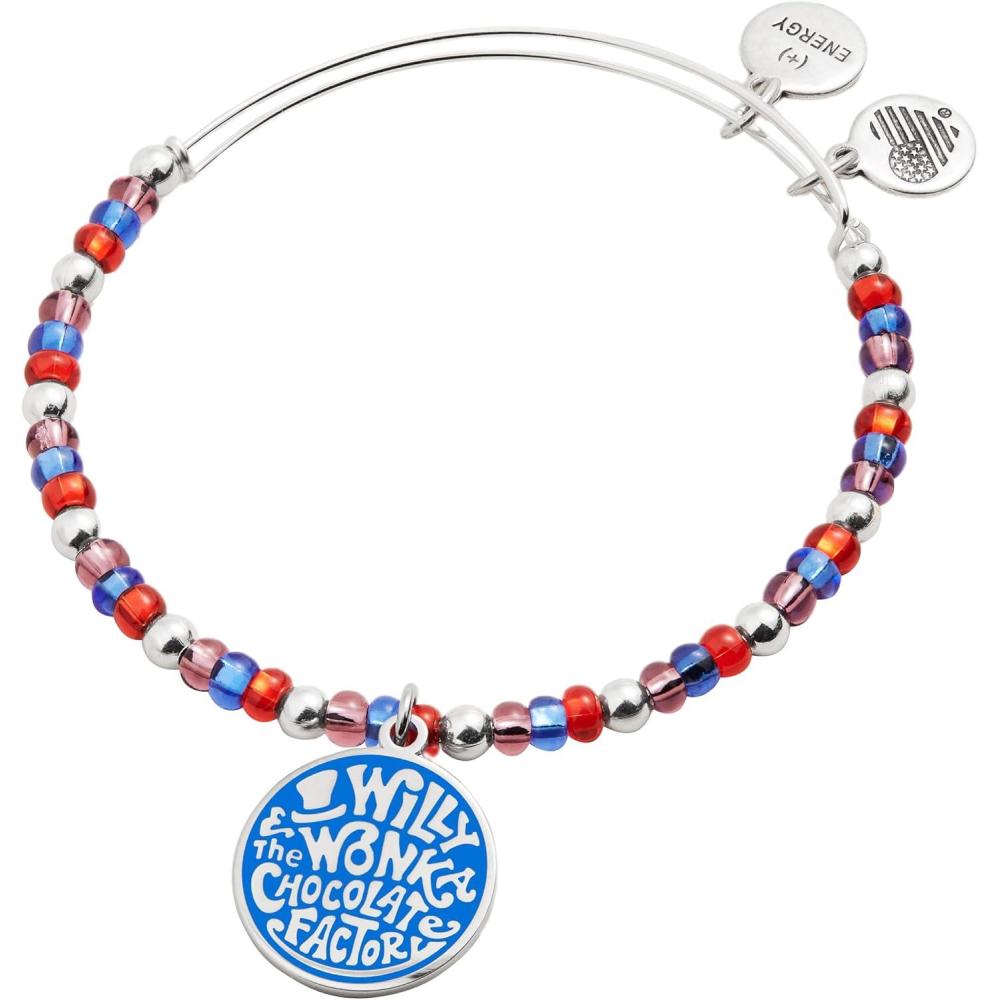 imageAlex and Ani Willy Wonka Chocolate Factory Beaded Charm BangleShiny Silver Multi