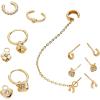 Stackable 9 Piece Earring Set (Stainless Gold)