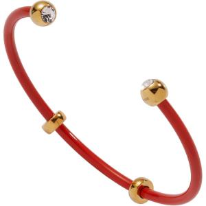 Alex and Ani Bezel Stone Enamel Cuff(Red)