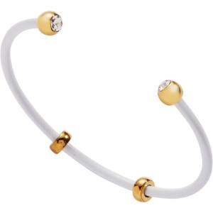 Alex and Ani Bezel Stone Enamel Cuff(White)