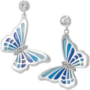Alex and Ani Butterfly Crystal Drop Earrings