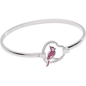 Alex and Ani Cardinal Bracelet for Women – Enamel Charm with Ruby Crystals, Cardinal Jewelry for Women, Symbol of Devotion & Loving Relationships(Cardinal (Shiny Silver))