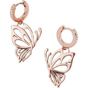 Alex and Ani Goliath Openwork Butterfly Huggie Earrings, Rose Silver