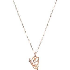 Alex and Ani Goliath Openwork Butterfly Pendant Necklace, Rose Silver