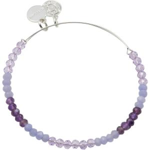 Alex and Ani Ombre Faceted Stone Beaded Charm Bangle, Green(Purple)