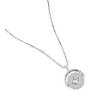 Alex and Ani September Birthstone and Flower Flip Charm Necklace(Stainless Silver)