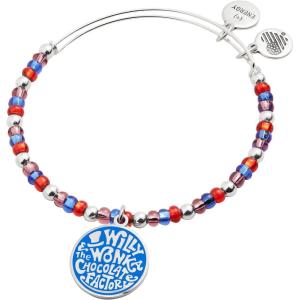 Alex and Ani Willy Wonka Chocolate Factory’ Beaded Charm Bangle(Shiny Silver Multi)