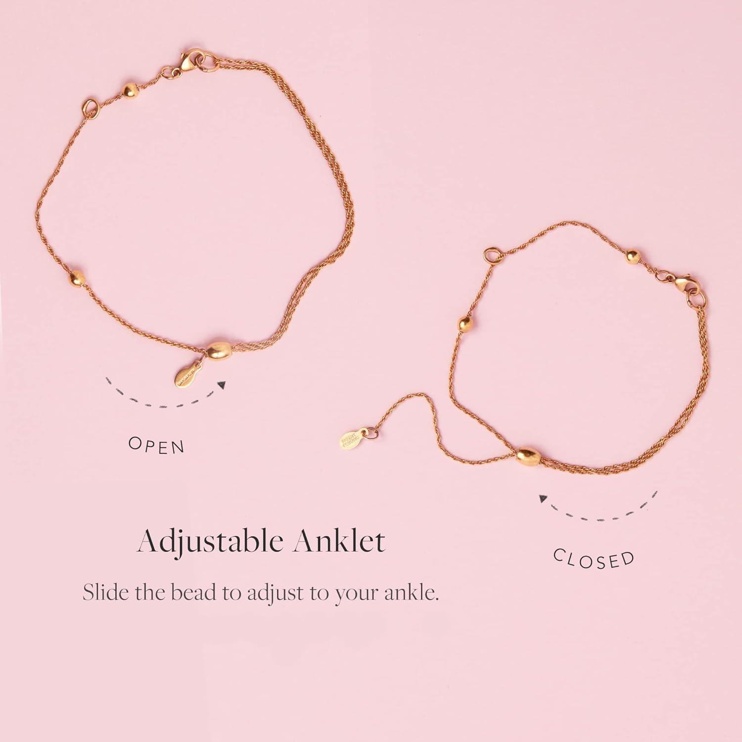 imageAlex and Ani Adjustable Anklet for Women Rose GoldShiny Rose Gold Finish