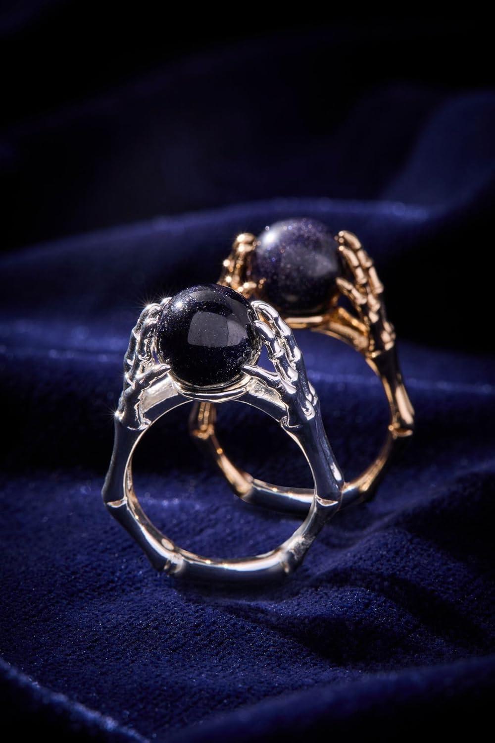 imageAlex and Ani Crystal Ball Ring NickelFree Elegant Statement Piece Ring Size 7 Handmade Gothic Style Chunky RingShiny Gold