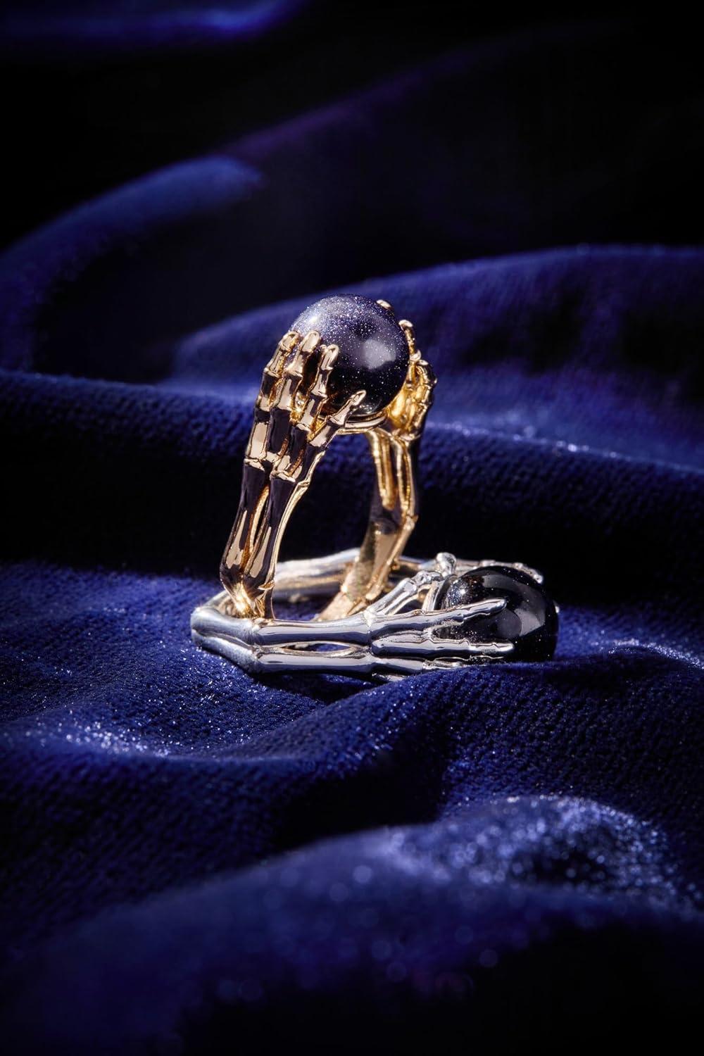 imageAlex and Ani Crystal Ball Ring NickelFree Elegant Statement Piece Ring Size 7 Handmade Gothic Style Chunky RingShiny Gold