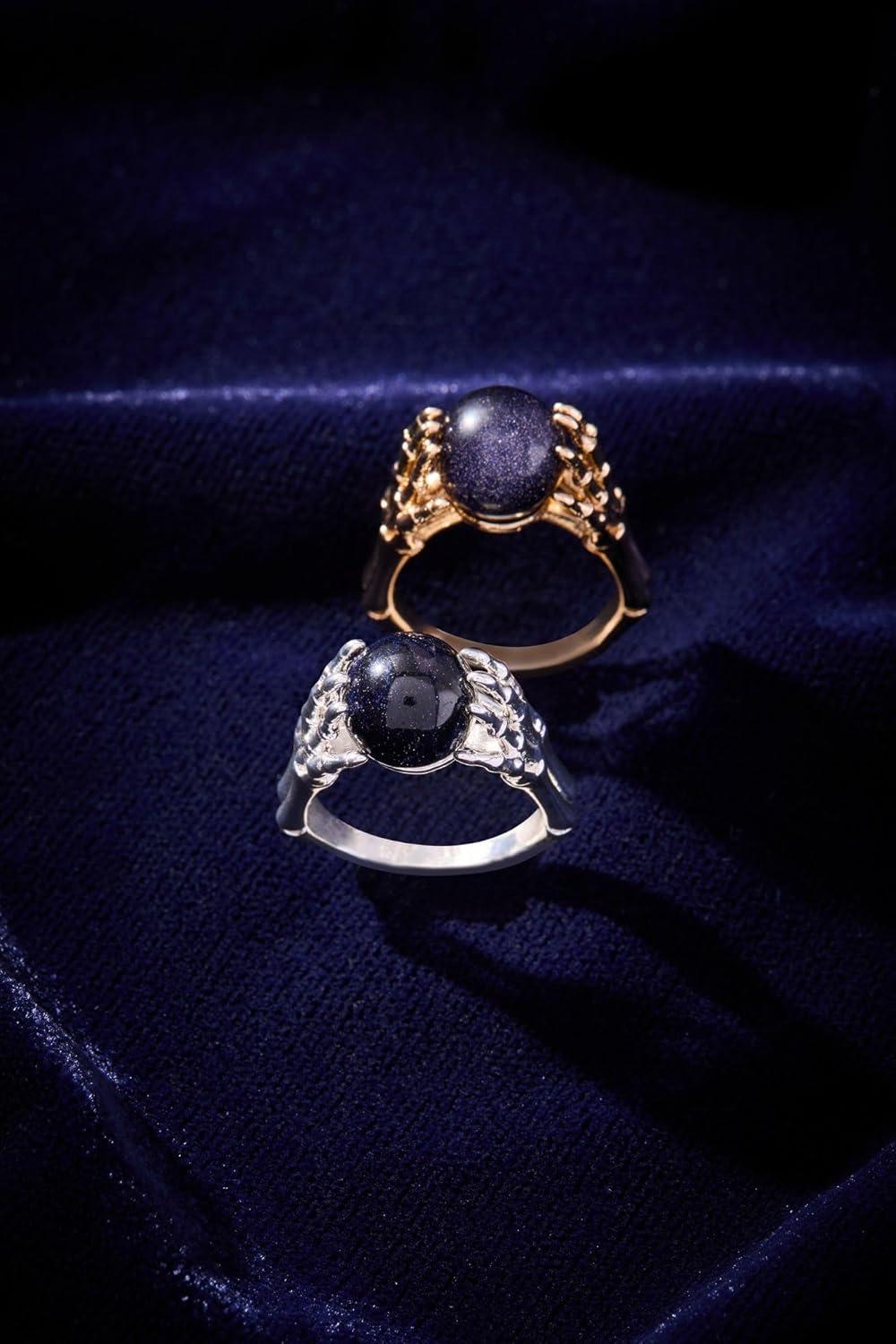 imageAlex and Ani Crystal Ball Ring NickelFree Elegant Statement Piece Ring Size 7 Handmade Gothic Style Chunky RingShiny Gold