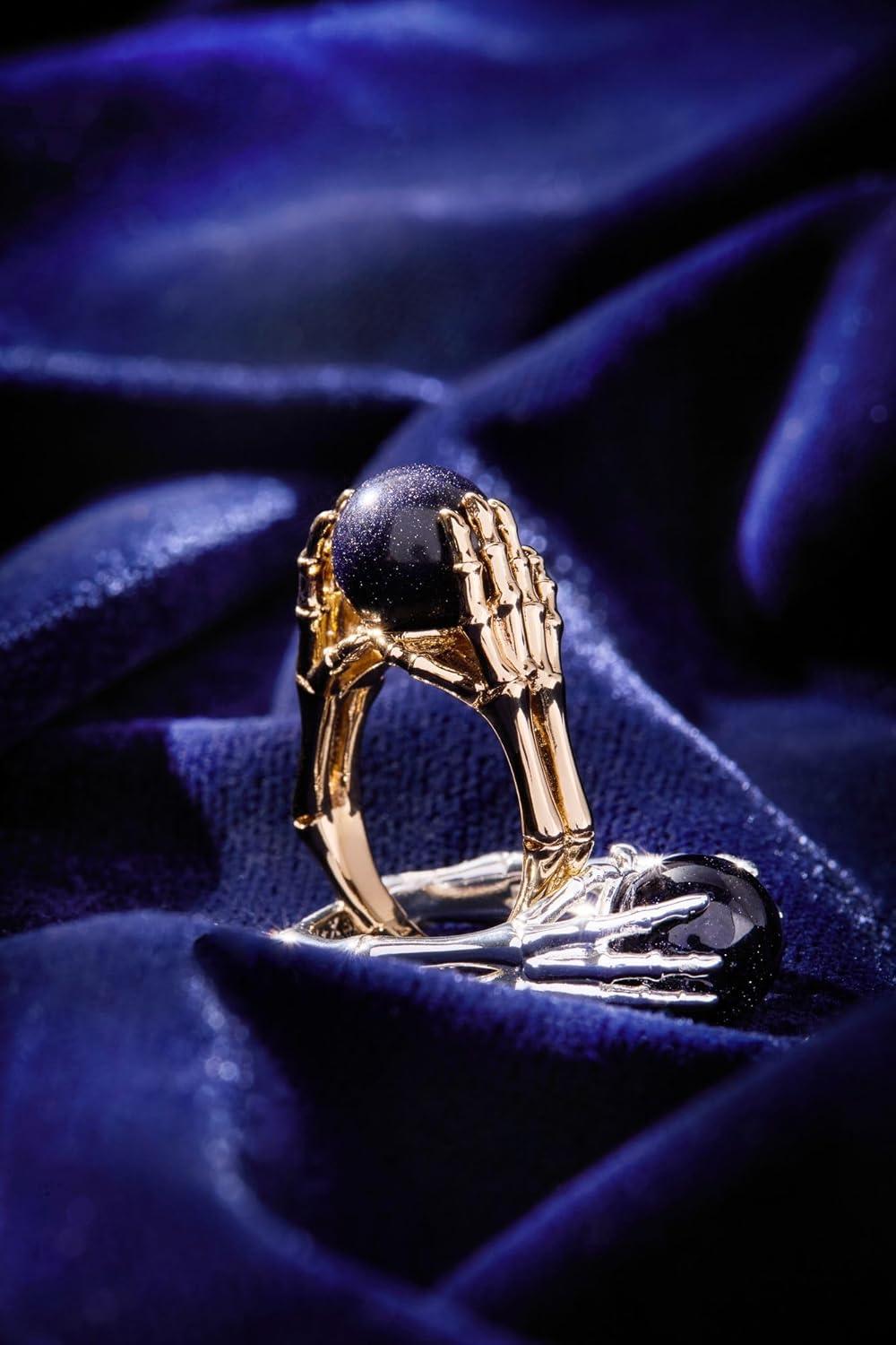 imageAlex and Ani Crystal Ball Ring NickelFree Elegant Statement Piece Ring Size 7 Handmade Gothic Style Chunky RingShiny Gold