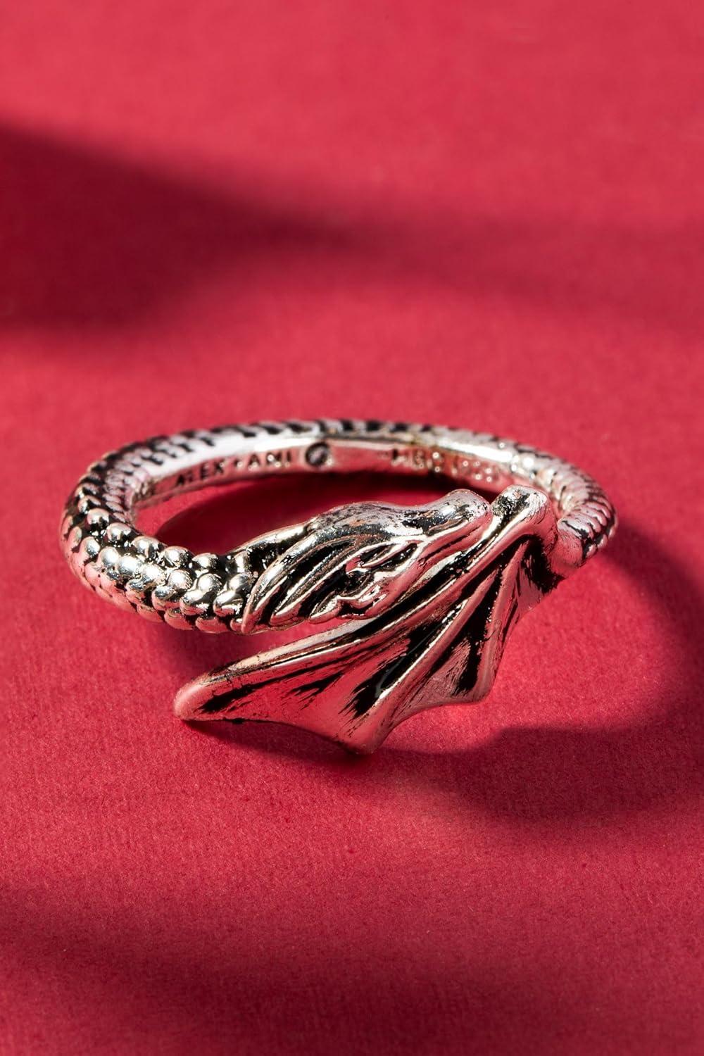 imageAlex and Ani HOUSE OF THE DRAGON Syrax Bypass Ring Sculptural Dragon Design Inspired Jewelry NickelFree Bold Luxury Statement for Women Antique GoldSyrax Bypass Ring Antique Silver