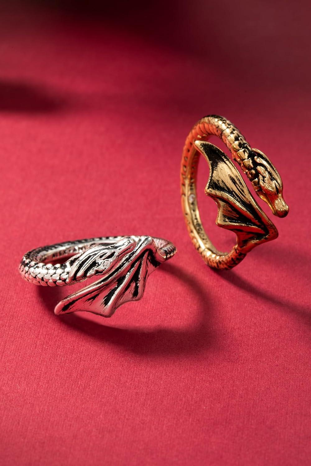 imageAlex and Ani HOUSE OF THE DRAGON Syrax Bypass Ring Sculptural Dragon Design Inspired Jewelry NickelFree Bold Luxury Statement for Women Antique GoldSyrax Bypass Ring Antique Gold