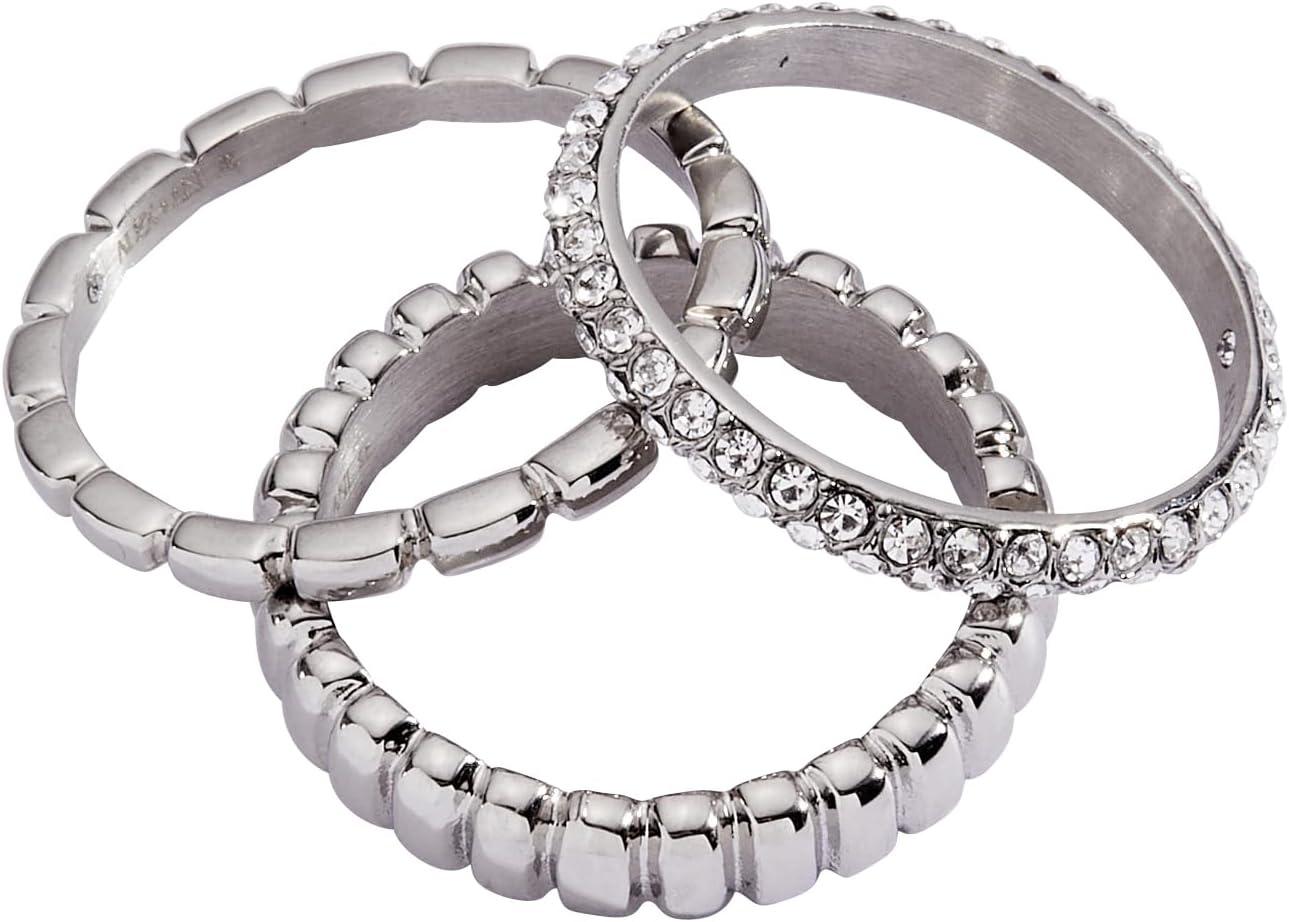 imageAlex and Ani Ribbed Stacking Ring Set of 3Stainless Silver