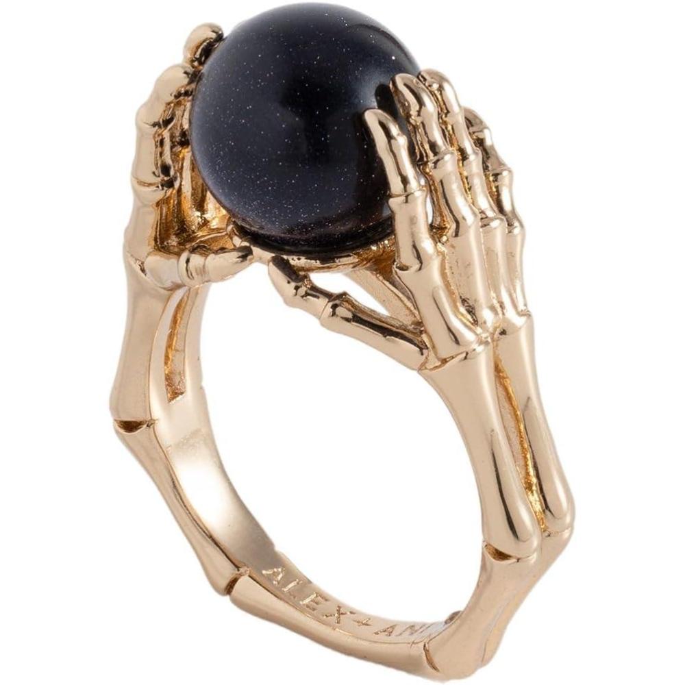 imageAlex and Ani Crystal Ball Ring  NickelFree Elegant Statement Piece Ring Size 7 Handmade Gothic Style Chunky RingShiny Gold