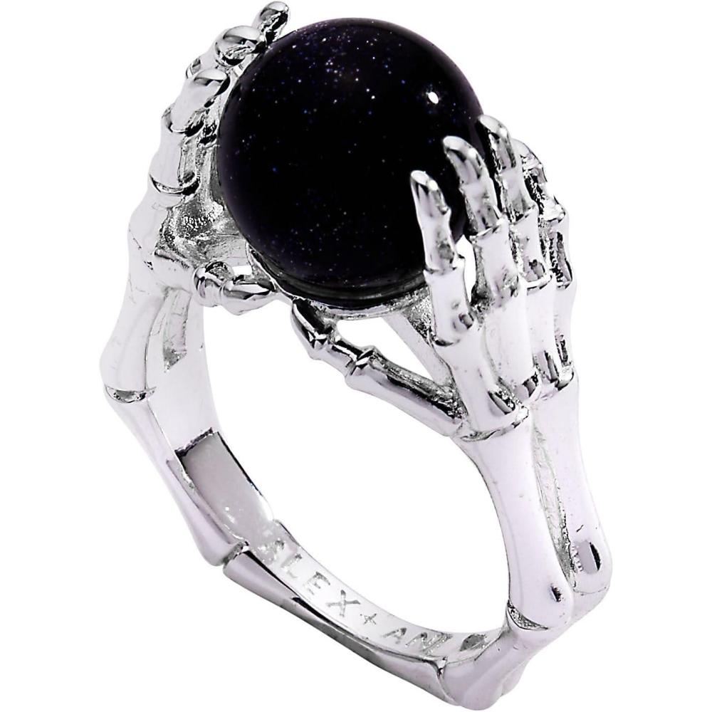 imageAlex and Ani Crystal Ball Ring NickelFree Elegant Statement Piece Ring Size 7 Handmade Gothic Style Chunky RingSilver