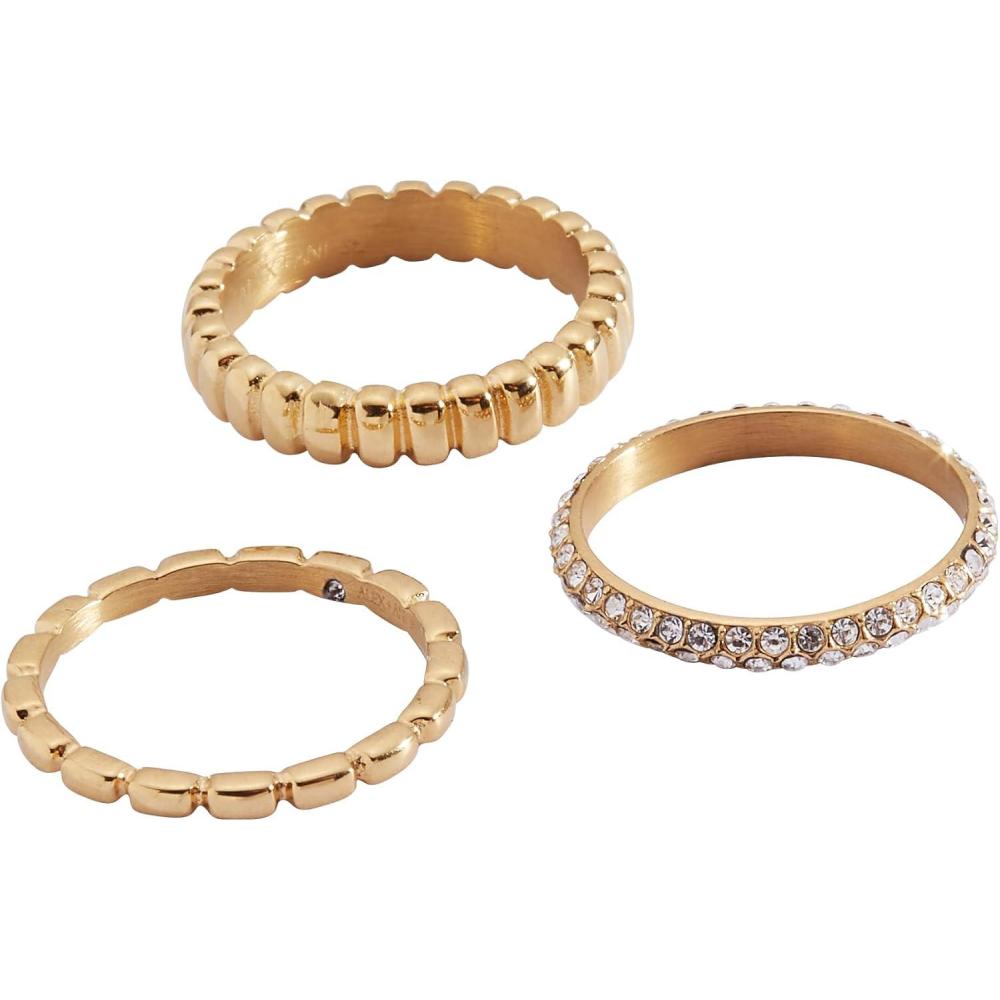 imageAlex and Ani Ribbed Stacking Ring Set of 3Stainless Gold
