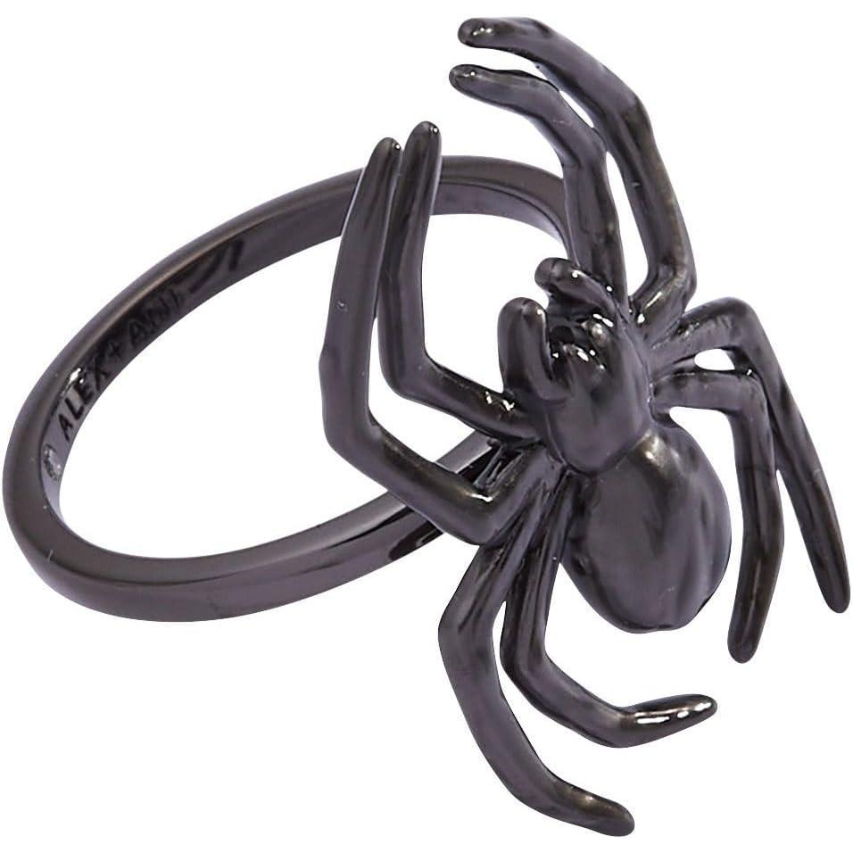 imageAlex and Ani Spider Ring Glow in the Dark Adjustable Size 7 Statement Jewelry Detailed Spider Design Halloween Accessory Captivates Day or Night