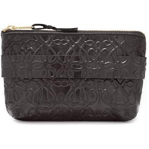 Alex and Ani Genuine Leather Black Embossed Strap Pouch