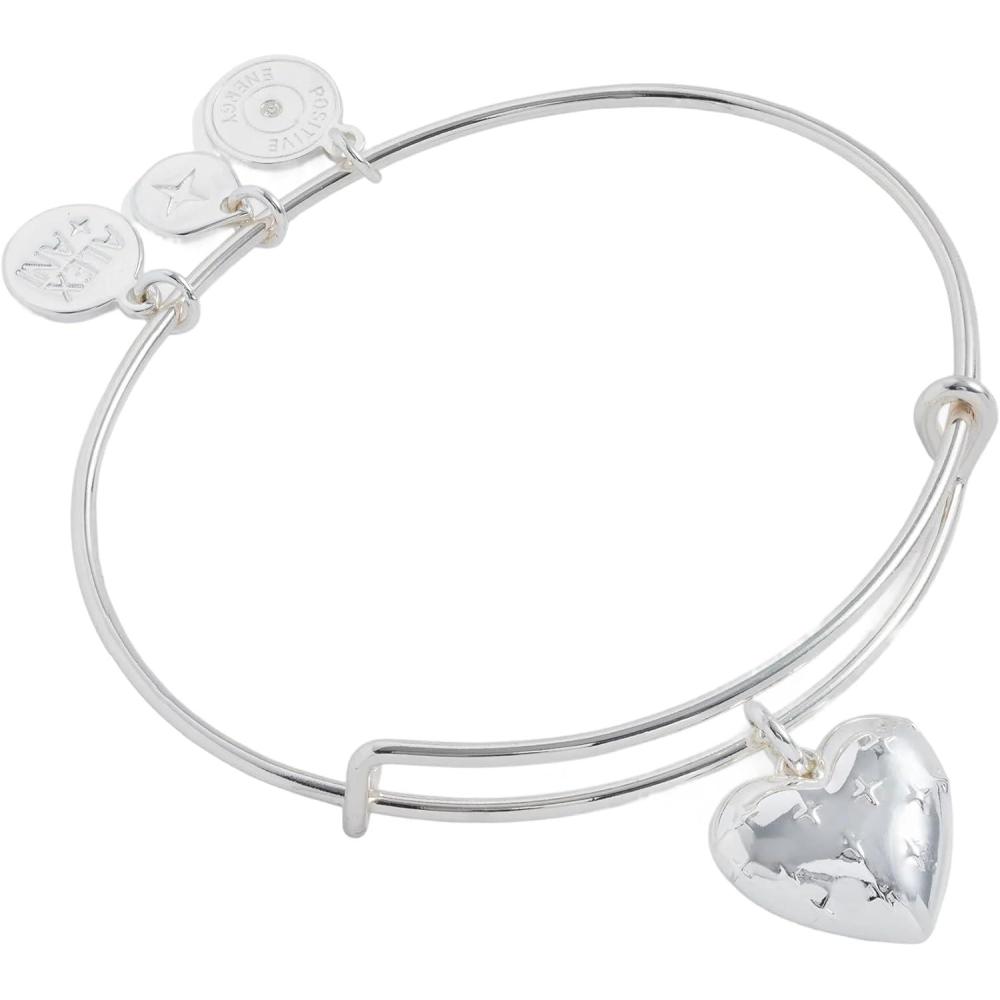 imageAlex and Ani Silver Metal Heart Charm BangleShiny Silver